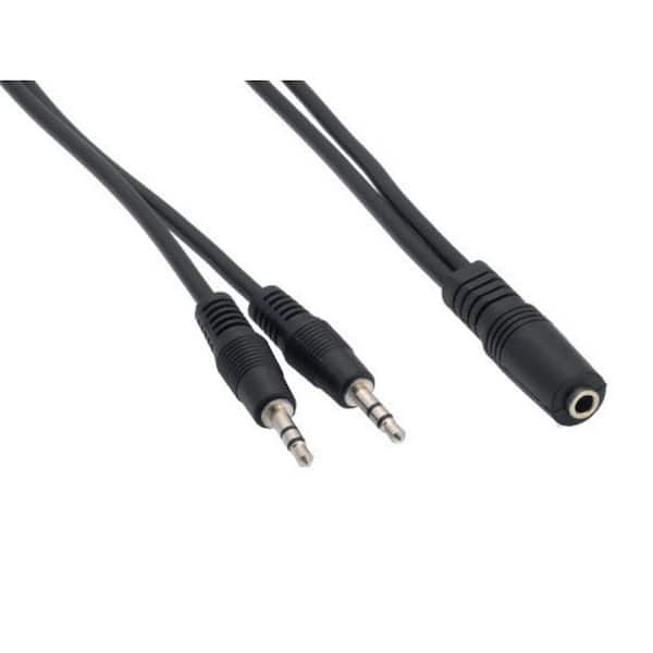 6 in. 3.5 mm Stereo Female to Two 3.5 mm Stereo Male Audio Cable