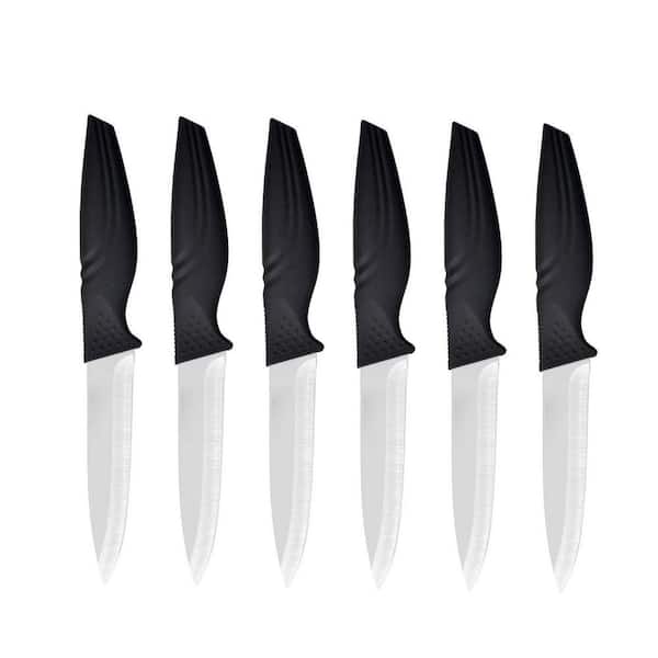 Lynzavix 4 in. Ceramic Straight Edge Partial Tang Steak Knife with