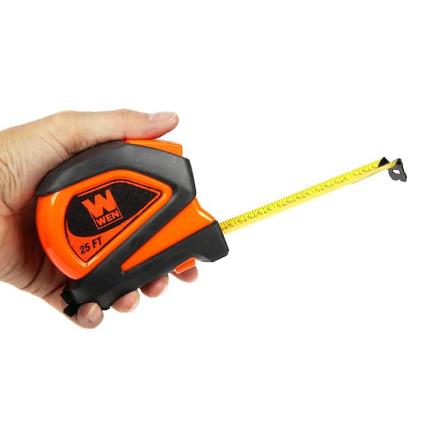 WEN 25 ft. Tape Measure with Automatic Brake and Dual-Release Triggers