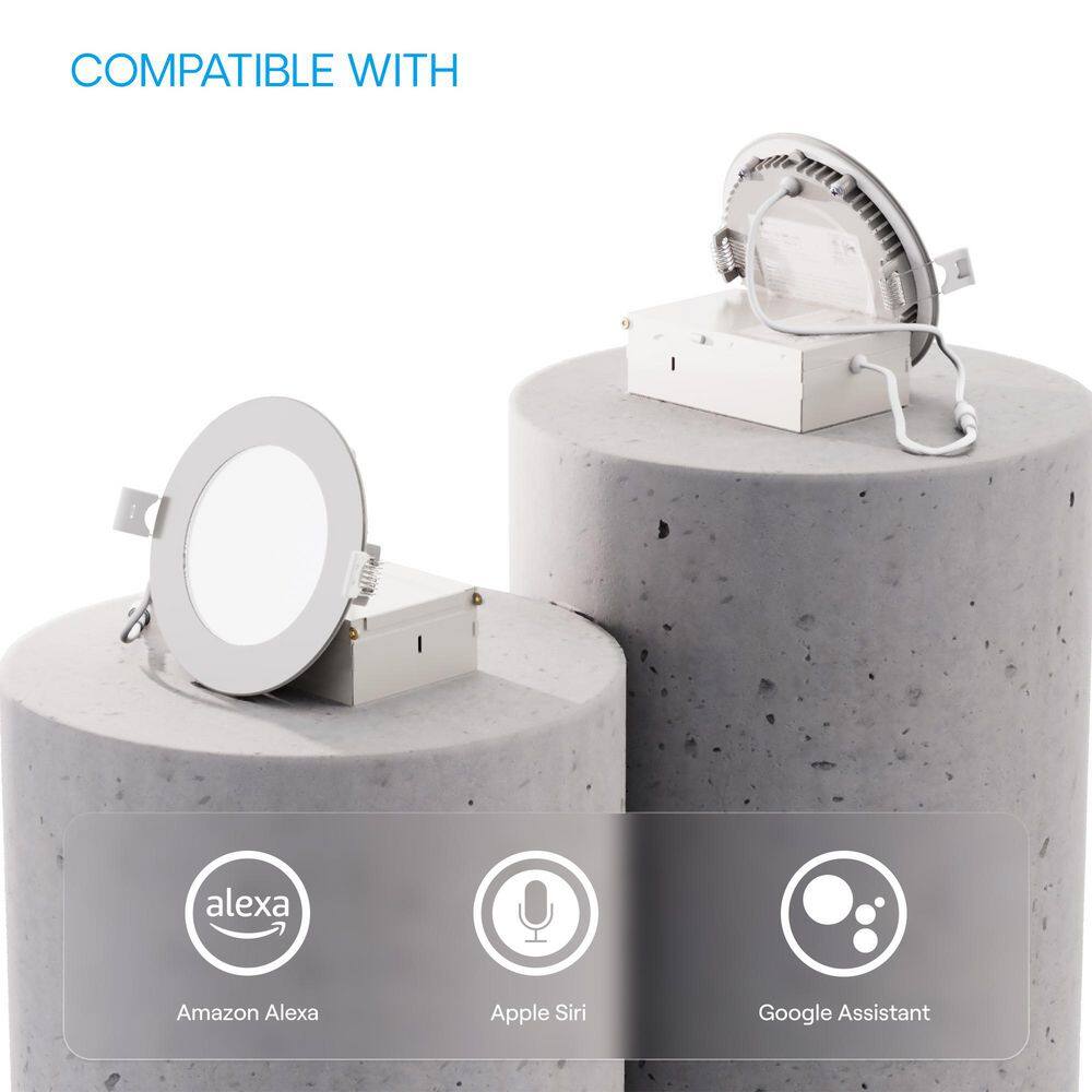 4'' Ultra-Thin Dimmable LED Smart Recessed Lighting Kit, Set of 24
