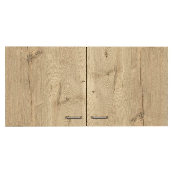 Classic 39.30 in. W x 12.60 in. D x 19.30 in. H Bathroom Storage Wall Cabinet in White + Light Oak