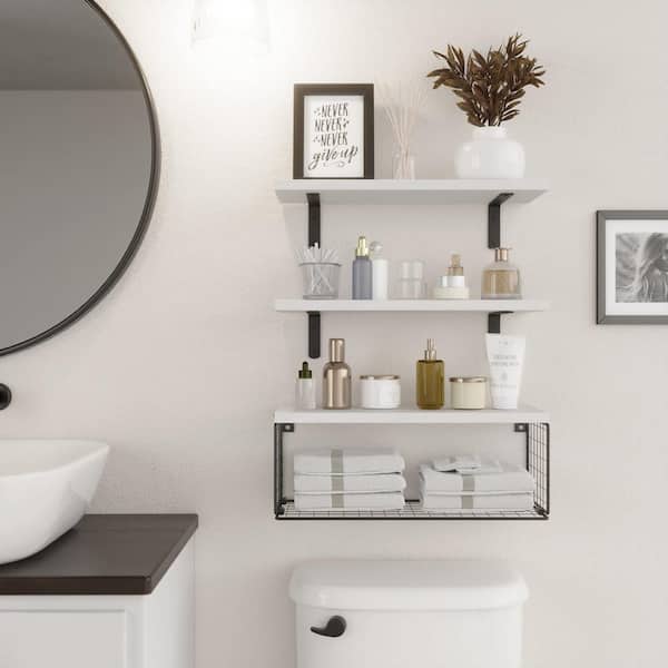 Modern Bathroom Shelf Farmhouse Bathroom White Shower Shelf -  Norway