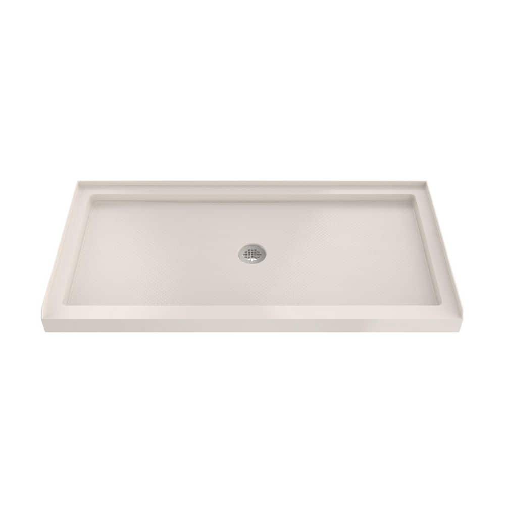 SlimLine 60 in. L x 30 in. W Alcove Rectangular Biscuit Shower Pan Base with 2 in. Round Center Drain in Polished Nickel price history on PriceWatchPro