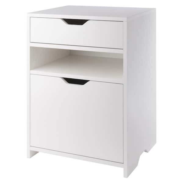 WINSOME WOOD Nova White Storage Cabinet Filing Drawer