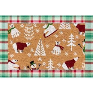 North Pole Plaid 24 in. x 36 in. Holiday Layering Mat