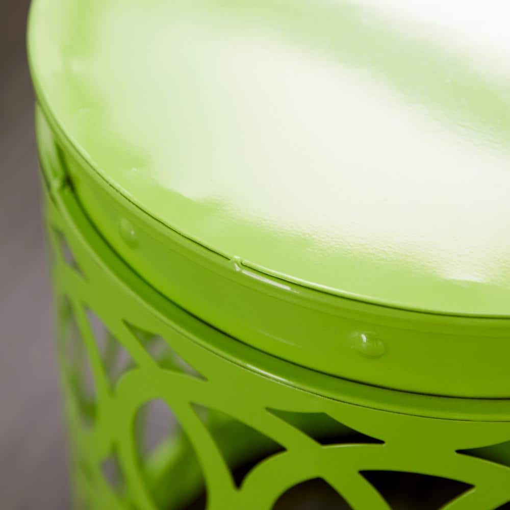 Set of 3 Multicolor Metal Drum Accent Tables