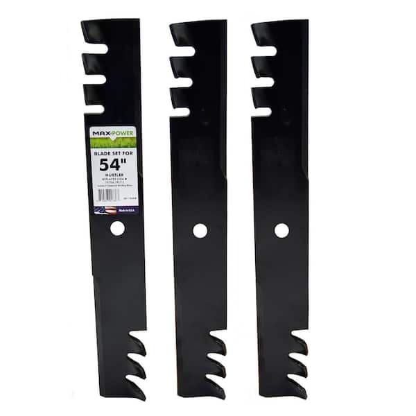3 Commercial Mulching Blade Set for 54" Hustler mowers, Replaces OEM numbers 797704, 797712, 438-0001-00