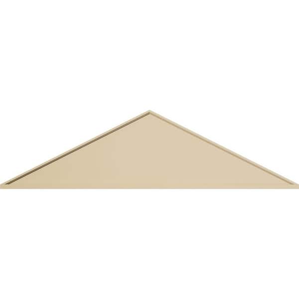 Ekena Millwork 68 in. W x 18 in. H x 2 in. P (Pitch 6/12) Peaked Cap Smooth Signature Urethane Pediment, Primed Tan