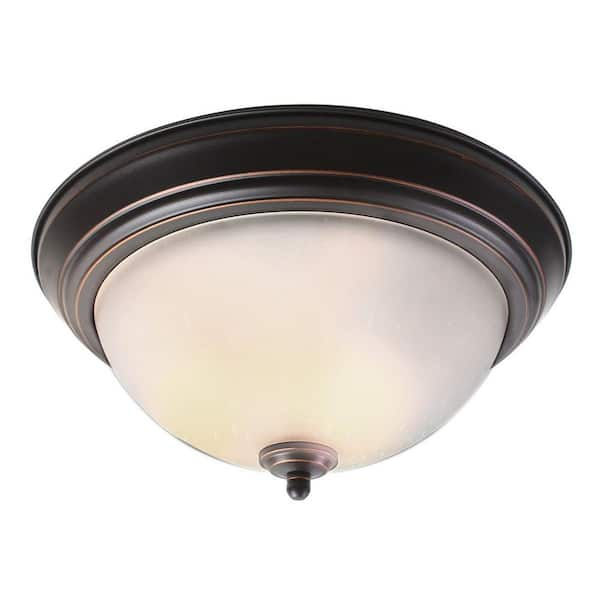 Luminosa 13 in. 2-Light Oil-Rubbed Bronze Flush Mount