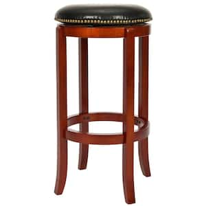 Ellwood 24 in. Light Cherry Swivel Cushioned Bar Stool