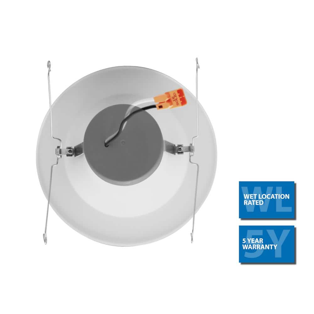Modern 5''/6'' Nickel LED Downlight Kit, Energy Star, Dimmable, Wet Rated