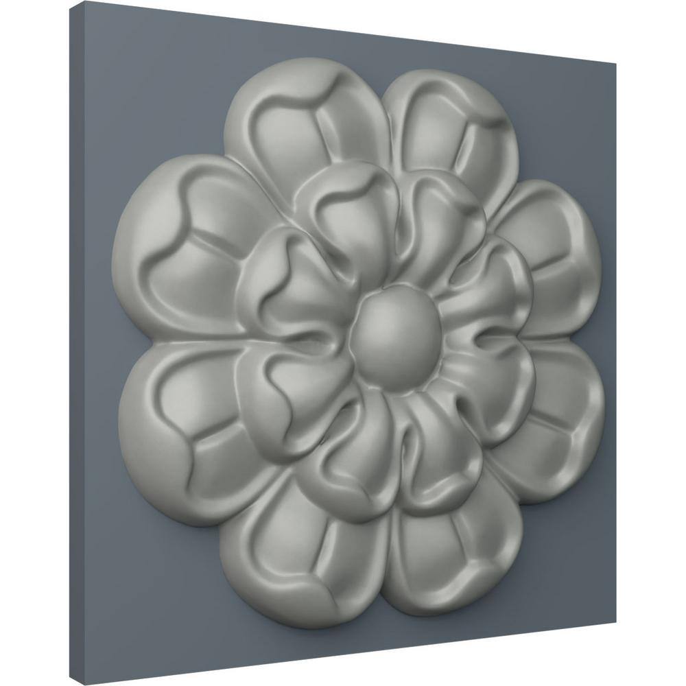 5-Inch Gray Primed Round Rosette Crown Molding