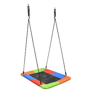 Giant 40 in. x 30 in. Rainbow Square Mat Platform Disc Outdoor Play Swing