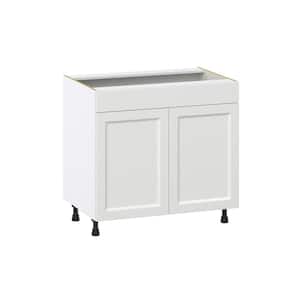 Alton 36 in. W x 24 in. D x 34.5 in. H Painted White Shaker Assembled Sink Base Kitchen Cabinet with a False Front