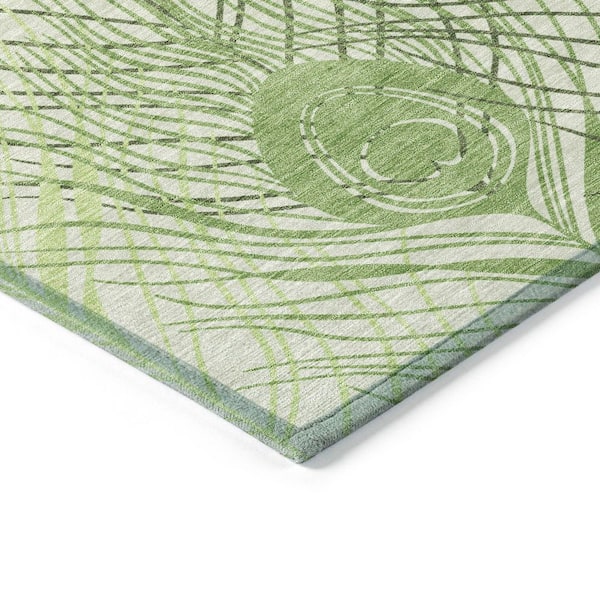 Chantille Machine Washable Indoor/Outdoor Abstract ACN2273 Aloe 9 ft. x 12 ft. Area Rug