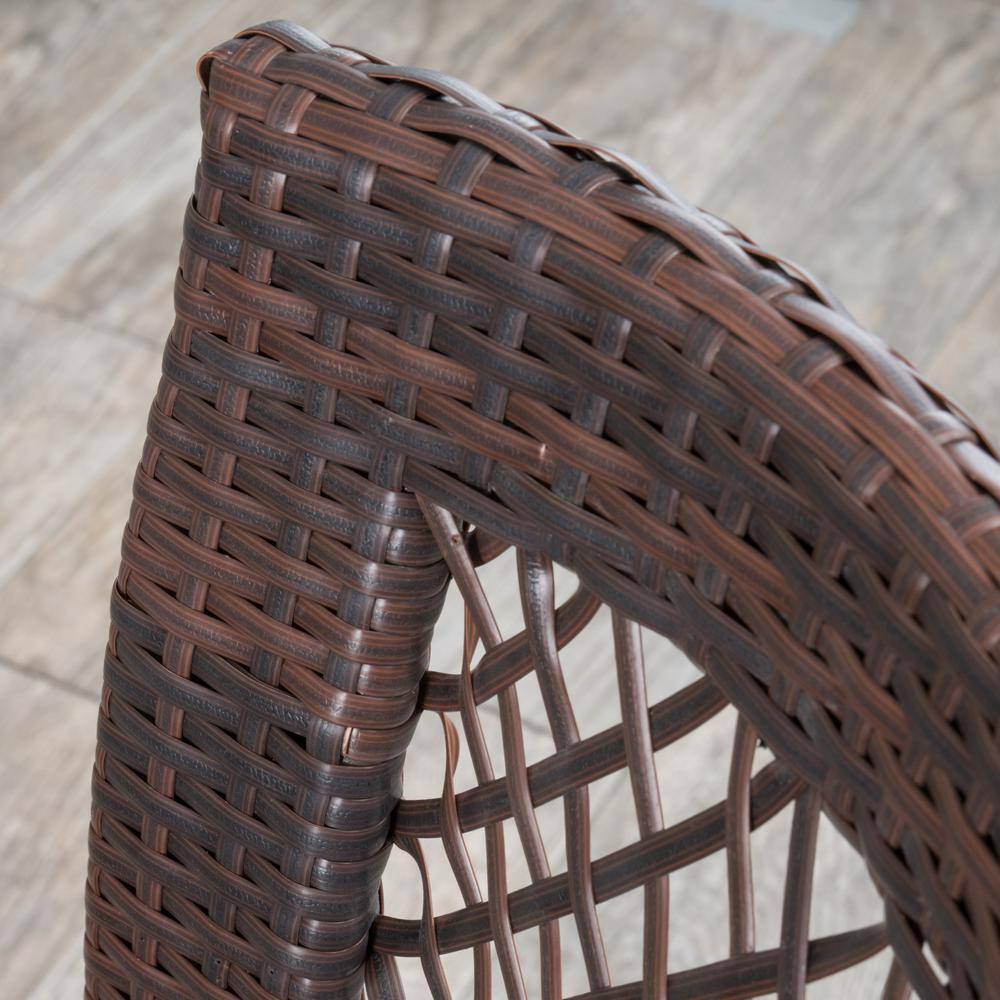 Ernesto Multi-Brown 5-Piece Iron and Plastic Round Outdoor Dining Set