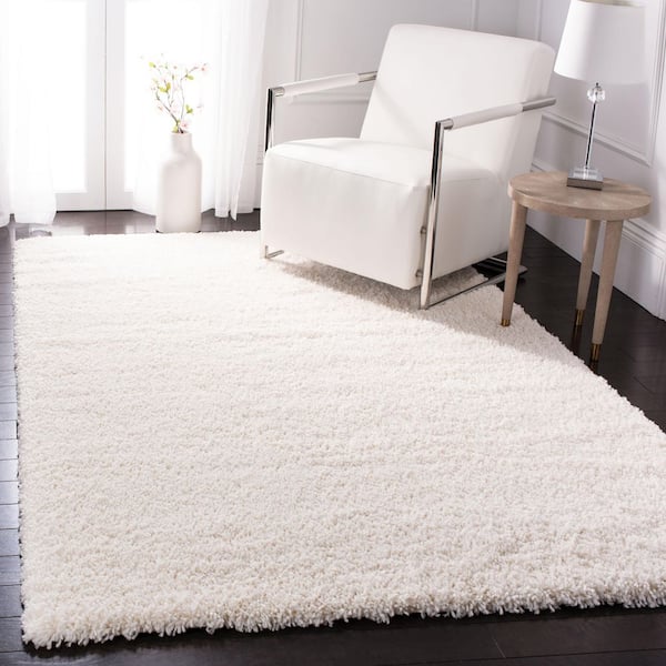 Fontana Shag Ivory 4 ft. x 4 ft. Solid Square Area Rug