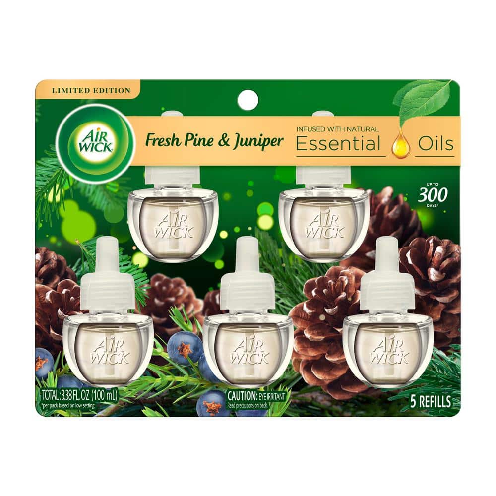 Air Wick 0.67 Pine and Juniper Automatic Air Freshener Scented Oil Plug-In  Refill (5-Refills) 62338-00754 - The Home Depot