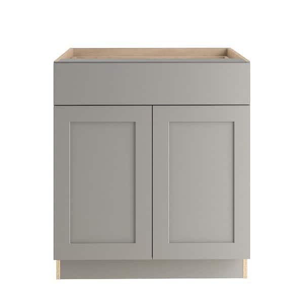 Edson Shaker Assembled 36x34.5x24.5 in. Base Cabinet with Soft Close Full Extension Drawer in Gray