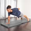 PROSOURCEFIT Tri-Fold Folding Thick Exercise Mat Black 6 ft. x 4 ft. x 2  in. Vinyl and Foam Gymnastics Mat with Carrying Handles ps-1953-tfm-l-black  - The Home Depot