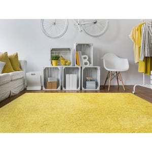 Illustrations 4 ft. X 6 ft. Yellow Solid Color Area Rug