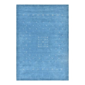Simi Bohemian Gabbeh Sapphire 6 ft. x 9 ft. Hand-Knotted Area Rug