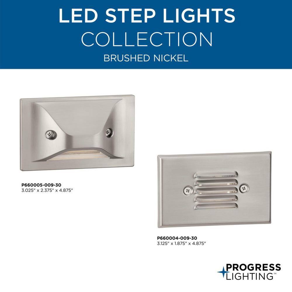 Brushed Nickel Dimmable LED Step Light with Gasketed Lens