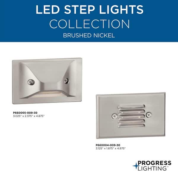 Progress Lighting 4-Watt Brushed Nickel Hardwired LED Step Light