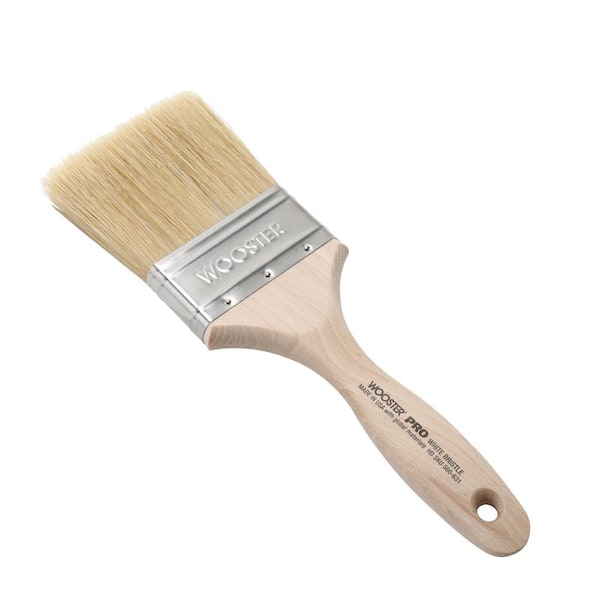 2.2 Width Small Paint Brush Nylon Bristle with Wood Handle Tool, White 3pcs - Brushes