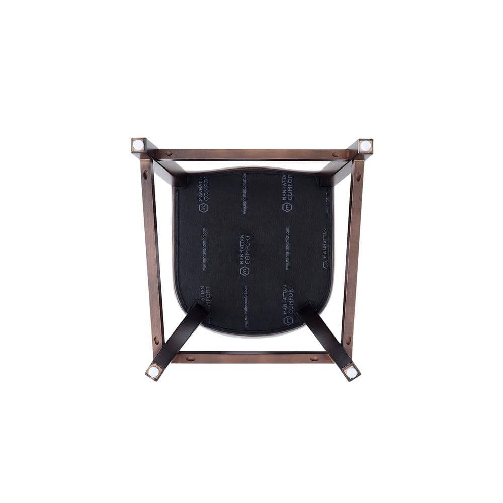 Set of 3 Pebble Grey Faux Leather Walnut Counter Stools