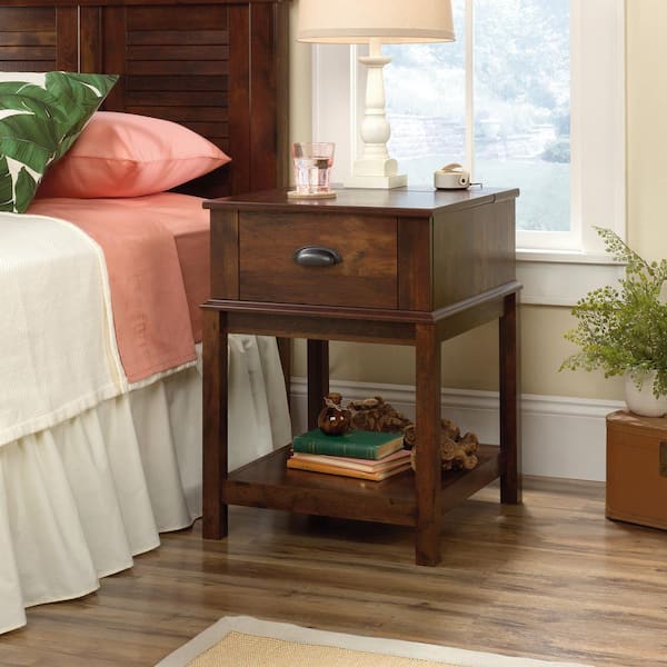 SAUDER Harbor View Curado Cherry SmartCenter End and Side Table