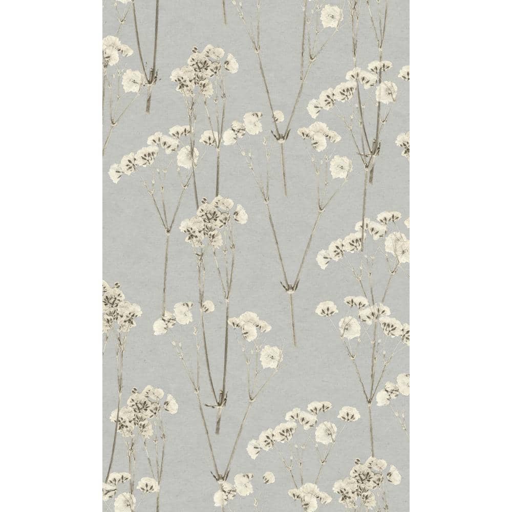 Cashmere Blue Minimalist Spry Floral Print Non-Woven Non-Pasted Textured Wallpaper 57 Sq. Ft. price history on PriceWatchPro