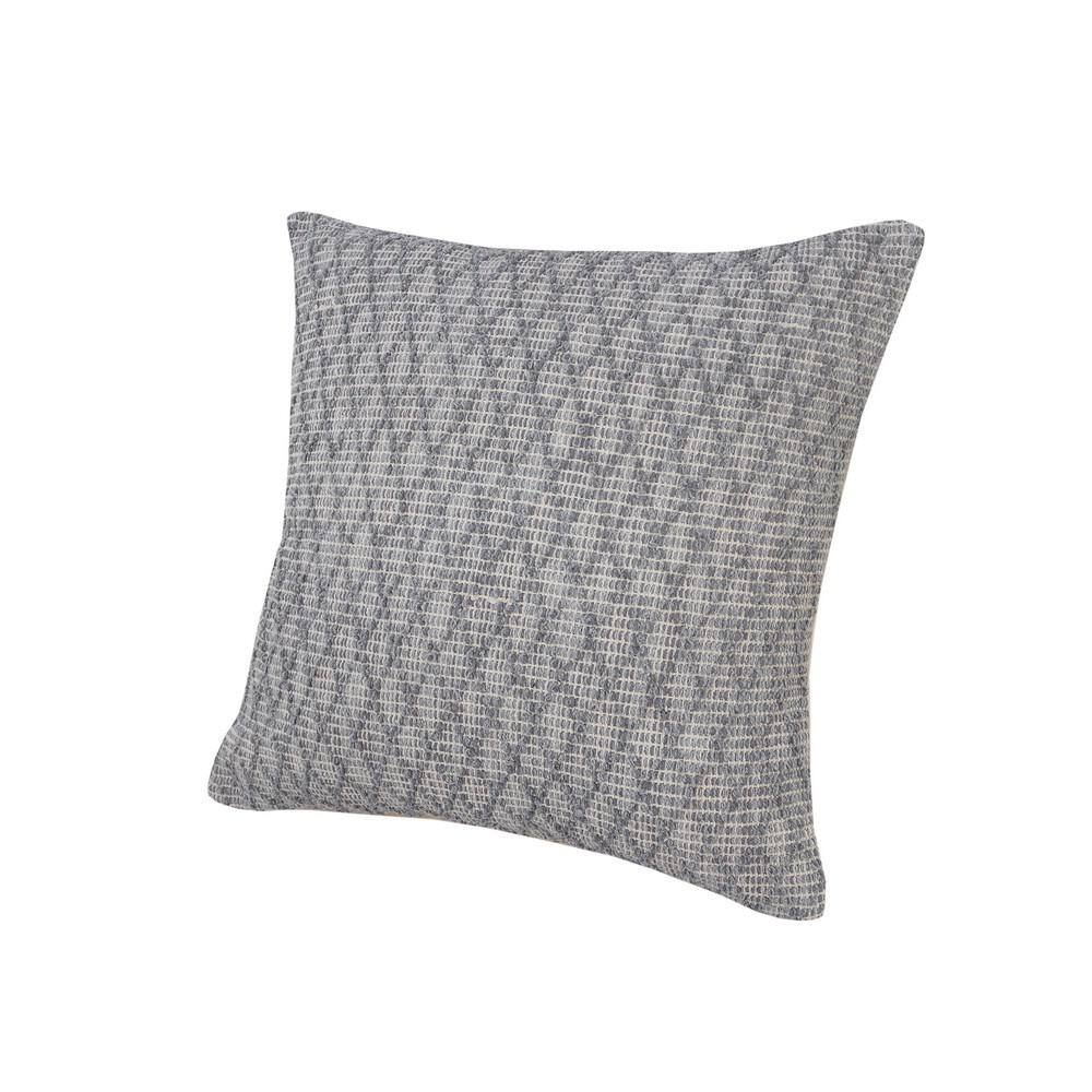Modern Traditional Diamond Geometric 20" Square Throw Pillow - Gray