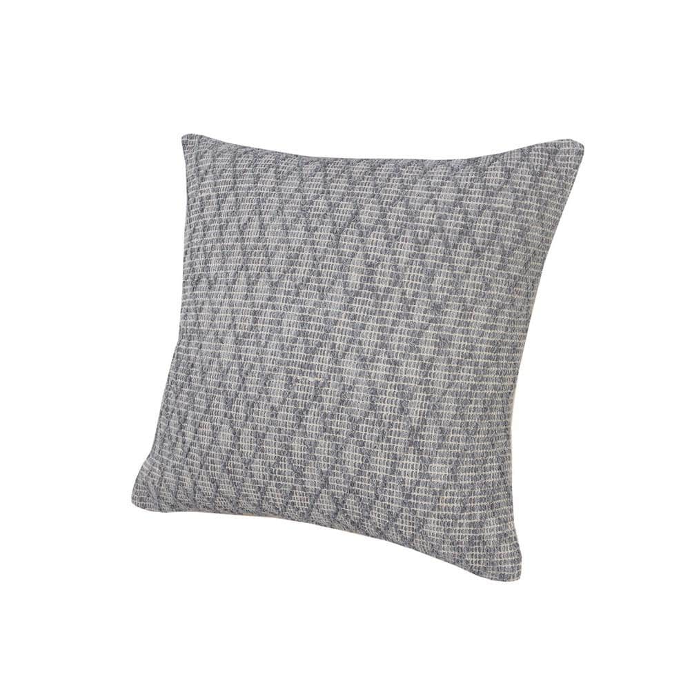 Modern Traditional Diamond Geometric 20" Square Throw Pillow - Gray