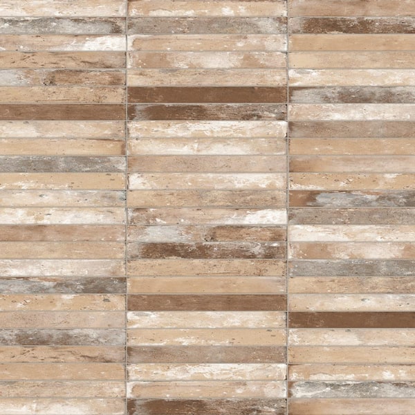 Merola Tile Sedona Multicolor 1-7/8 in. x 17-3/4 in. Porcelain Floor and Wall Tile (8.288 sq. ft./Case)