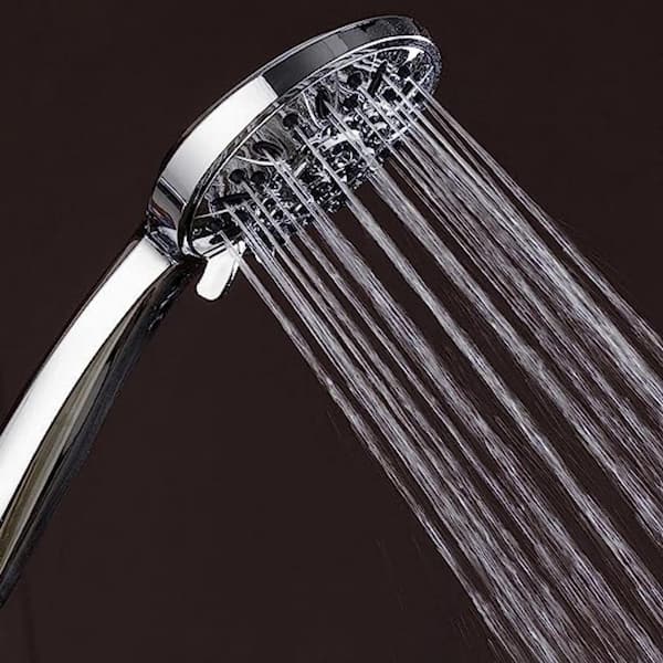 Handheld High-Pressure Shower Head 10-Spray Wall Mount Handheld Shower Head  1.8 GPM in ‎Premium Chrome B09YN8Z2YD - The Home Depot