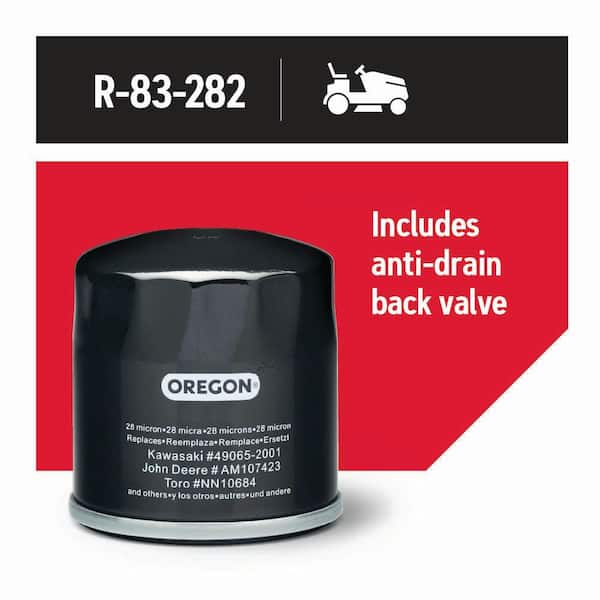 Oil Filter for Riding Mowers, Kawasaki: FH381-721V, FH601-770D, FJ180V and FX751-1000V; for 14-19 HP engines (R-83-282)