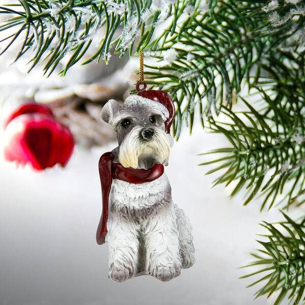 ♡schunauzer♡　デコパーツ700個 Design Toscano 3.5 in. Mini Schnauzer Holiday Dog Ornament