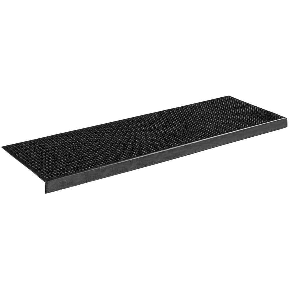 Easy clean, Waterproof, Low Profile Non-Slip Indoor/Outdoor Rubber Stair Treads, 10 in. x 30 in. (Set of 5), Black Nib price history on PriceWatchPro