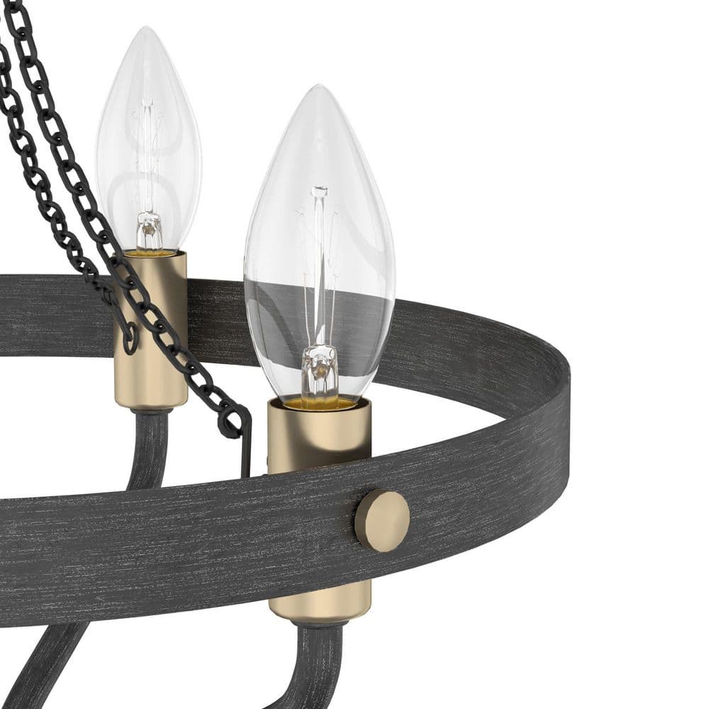 Black and Gold Mini Iron Candle Chandelier