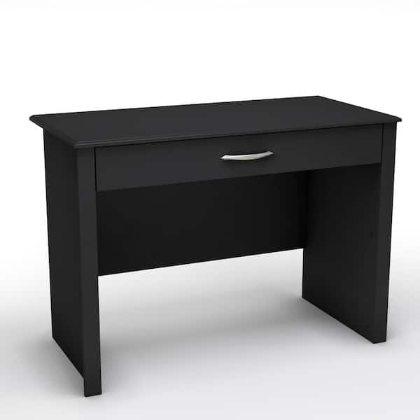South Shore 42 in. Solid Black Rectangular 1 -Drawer Computer Desk with Keyboard Tray