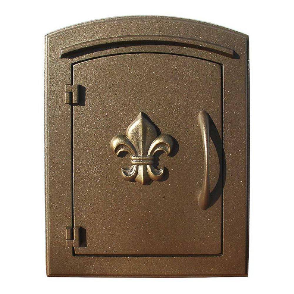 Bronze Aluminum Fleur De Lis Wall Mounted Mailbox