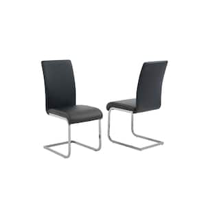 Trinity Black/Silver Modern Dining Chairs (Set of 2)