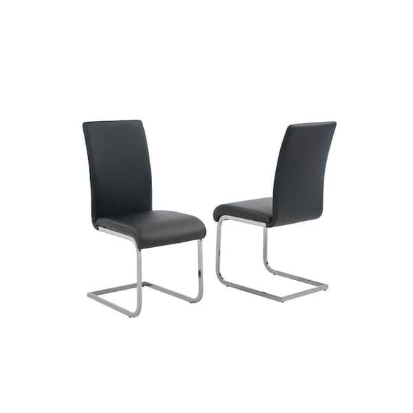 Best Master Furniture Trinity Black/Silver Modern Dining Chairs (Set of 2)