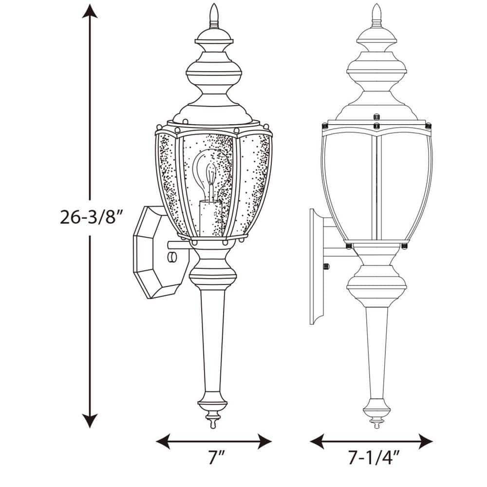 Antique Bronze Seeded Glass 19'' Traditional Lantern Wall Light