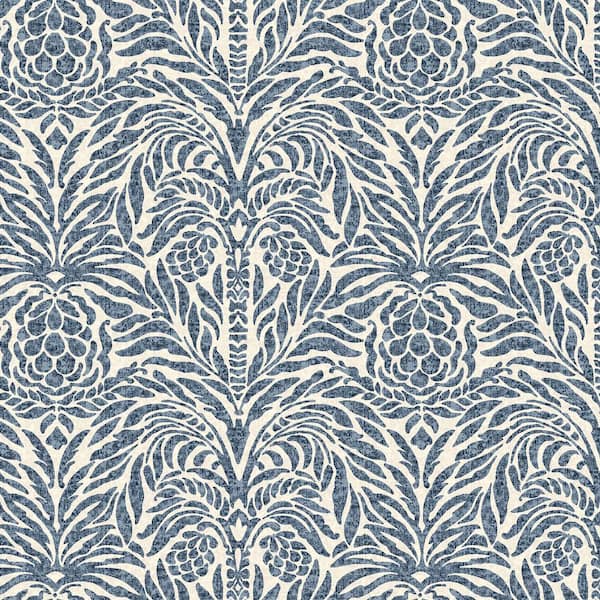 Tommy Bahama Bondi Batik Indigo Tropical Palm Vinyl Peel and Stick Wallpaper Roll ( Covers 30.75 sq. ft. )