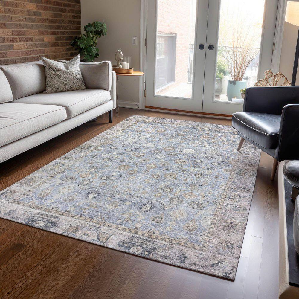 Chantille Machine Washable Indoor/Outdoor Abstract ACN1772 Sky 3 ft. x 5 ft. Area Rug price history on PriceWatchPro