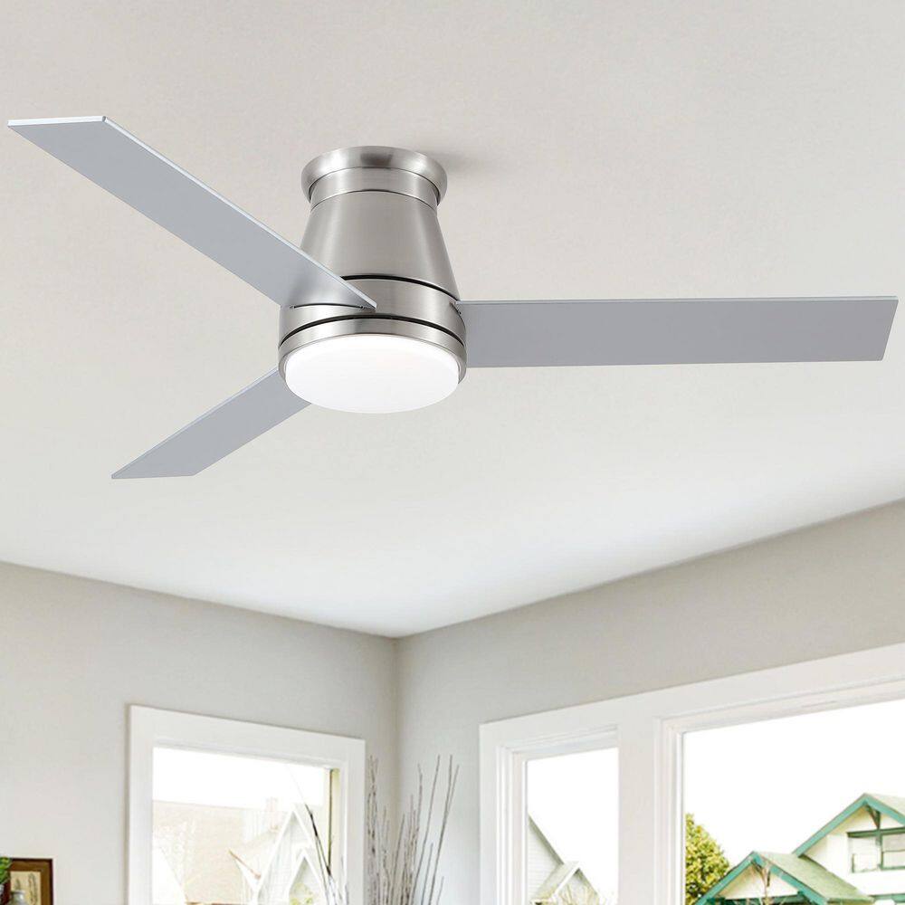 52 in. Farmhouse Brushed Nickel Integrated LED Smart Ceiling Fan with DC Remote Control for Bedroom, Living Room price history on PriceWatchPro