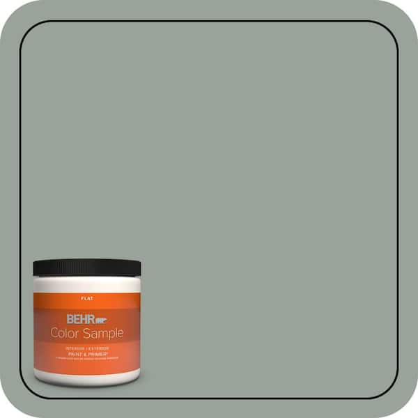 BEHR PREMIUM PLUS 8 oz. #N410-4 Natures Gift Flat Interior/Exterior Paint & Primer Color Sample