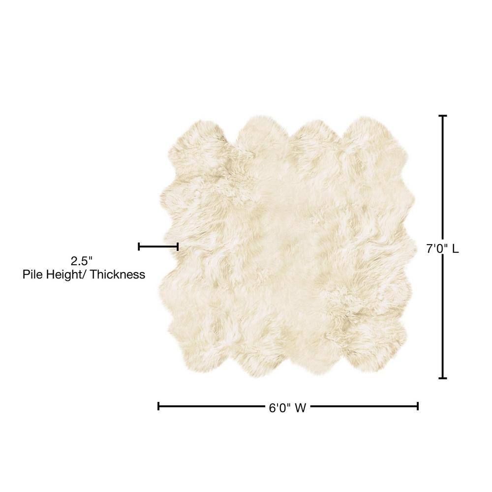 Luxurious Handmade New Zealand Sheepskin Fur Rug 7x6